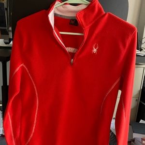 Women's Spyder Half Zip Red Fleece